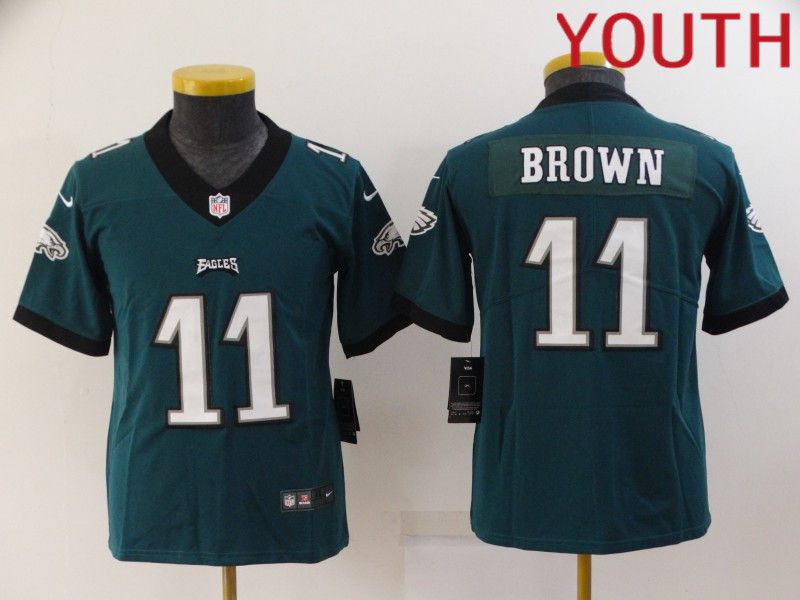 Youth Philadelphia Eagles 11 Brown Green 2022 Nike Limited Vapor Untouchable NFL Jersey